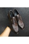 Men's Black Lace-Up Classic Shoes with Heels - 3