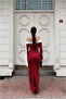 Women's Fine Workmanship Crepe Fabric Strapless Evening Dress - 3