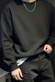 Men's Black Crew Neck Sweatshirt - 2