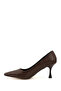 Women's Brown Pointed Toe Goblet Heel Stiletto - 5