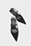 Vitoria Pointed Toe Medium Heel Women's Shoes with Square Back Strap - 5