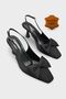 Pam Blunt Pointed Toe Bow Open Back Satin Women's Shoes