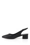 Women's Black Pointed Toe Open Back Shoes - 5
