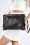 Patent Leather Croco Patterned Paris 222 Women's Clutch Bag - 4