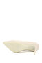 Women's Beige Platinum Pointed Toe Thin Heeled Genuine Leather Stiletto - 6