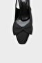 Pam Blunt Pointed Toe Bow Open Back Satin Women's Shoes - 2