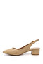 Women's Nude Pointed Toe Open Back Shoes - 4