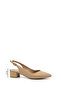 Women's Nude Pointed Toe Open Back Shoes - 2