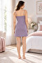 Women's 95% Viscose Polka Dot Patterned Dressing Gown & Nightgown Set - 5