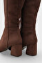 Cathrine Oval-Toe Side-Zip Closure Heeled Suede Women's Boots - 6