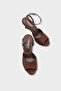 Kenna Genuine Leather Lined Round Toe Medium Heeled Ankle Strap Women's Shoes - 6