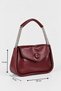 Mini Hand and Shoulder Bag with Chain Strap - Burgundy - 4
