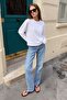 Ecru Basic Crew Neck 100% Cotton Long Sleeve T-Shirt Mg2889 - 4