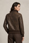 Lara Vintage Brown Genuine Leather Bomber Jacket - 4