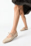 Aster Women's Bow Detailed Flat Toe Orthopedic Pad Supported Daily Ballet Shoes - 5