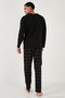Cotton Regular Fit Crew Neck Plaid Pajama Set Men's Pajama Set 6574001 - 6