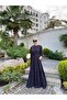 Balan Collar Skirt Ruffle Detailed Crepe Sena Ferace Anthracite Gray - 3