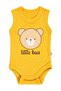 Little Bear Printed 1-36 Months Snap-On Badi - Mustard