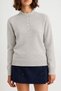 High Collar Button Detailed Raglan Sleeve Textured Knitwear Sweater Aw26Kz00057