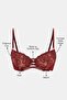 Monaco Burgundy Embroidered Bra - Underwired and Non-Padded - 6