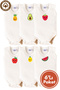 Unisex 100% Organic Cotton Cute Fruit Printed 3-6-9-12 Months 6-Piece Sleeveless Baby Bodysuit - 4