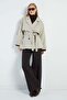 Beli Belted Double-Breasted Collar Oversize Trench Coat - 6