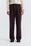 Burgundy Pleated Relax Fit Men's Trousers