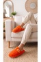 Women's Orange Fluffy Furry House Slippers 3 cm Byndskl03 - 7