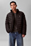 Ls Nylon Lt Wt Hooded Fz Puffer Men's Inflatable Jacket Black