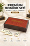 Luxury Leather Boxed Premium Domino Set 28 Pieces with Spinner Double 6 Melamine Stones Gift Set for 2-4 People