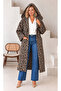 Women's Plus Size Long Hooded Turn-Down Collar Distressed Cashmere Coat 25056 - 4