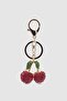 Lobster Clip Stone Green Leaf Cherry Bag Charm Red