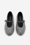 Women's Helmet Stoned Ballerina Shoes Mary Jane Tevila Black - 6