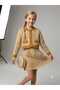 Girl's Crowbar Model Crop Jacket Knitwear Skirt Bag Set of 3 - 3