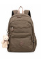 Crinkle Fabric Multi-Compartment School Backpack – Middle School High School College Daily Bag