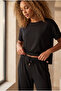 Women's Black Color Luxury Wide Leg Trousers - 2