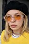 Chunky Unisex Transparent Orange Sunglasses - 2