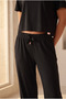 Women's Black Color Luxury Wide Leg Trousers - 4
