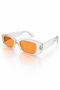 Chunky Unisex Transparent Orange Sunglasses - 3