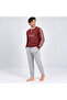 Men's Cotton Collared Buttoned Pocketed Gift Bundle and Dowry Set with Coffee Patterned Color Pajama Set a - 5