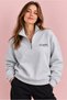 Half Zipper Ataturk Signature Printed Gray Sweatshirt