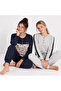 Young Women's Cotton Collared Buttoned Pocketed Gift Set 2 Pieces 2-Piece Top and Bottom Pajama Set Al507 V2, Al501