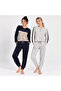 Young Women's Cotton Collared Buttoned Pocketed Gift Set 2 Pieces 2-Piece Top and Bottom Pajama Set Al507 V2, Al501 - 2