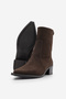 Women's Pointed Toe Cowboy Boots with Gold Detail and Heel, Kenor Brown Suede - 7