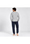 Men's Cotton Collared Buttoned Pajama Set with Pockets, Gift Bundle and Dowry Set in Gray - Navy Blue Color - 3