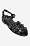 Women's ankle strap flat sandals genuine leather zy 4180 black - 2