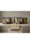 7 Piece Tropical Breeze: Set of 6 Anthracite Grey Tufted Throw Pillow Covers and Runner - Mustard Yellow &