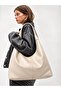 Women's Cream Large Size Shoulder Tote Bag Large Volume