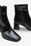 Lenas Women's Square Toe Heeled Boots - Black Wrinkled - 3
