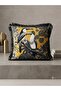7 Piece Tropical Breeze: Set of 6 Anthracite Grey Tufted Throw Pillow Covers and Runner - Mustard Yellow & - 3